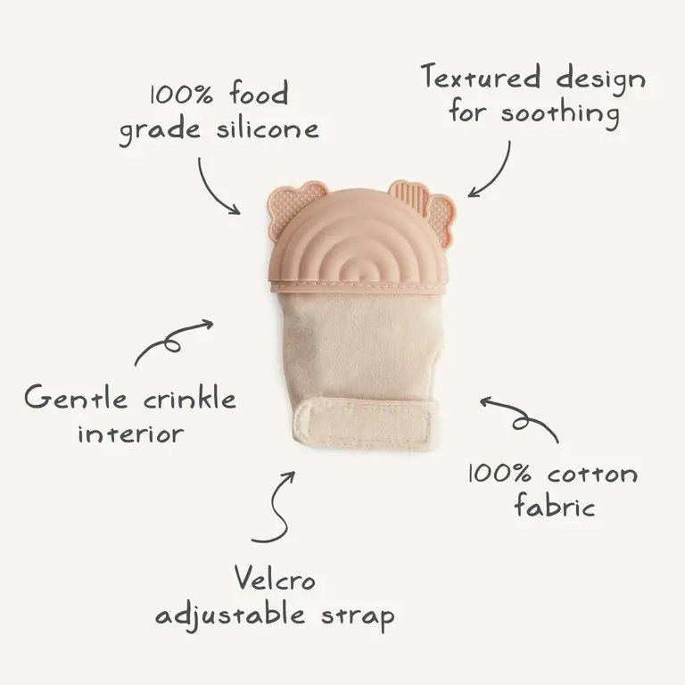 Mushie Teething Mitten - Blush