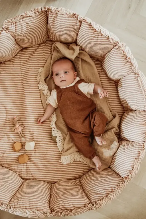 Play & Go Bloom Stripes Brown Organic Babymat