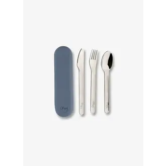 Citron Cutlery Set Whit Silicon Case Dusty Blue Space