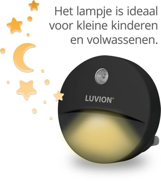 Luvion Stopcontact Nachtlampje Zwart 2Pcs