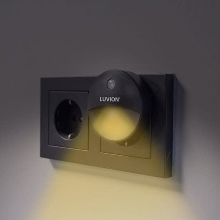Luvion Stopcontact Nachtlampje Zwart 2Pcs