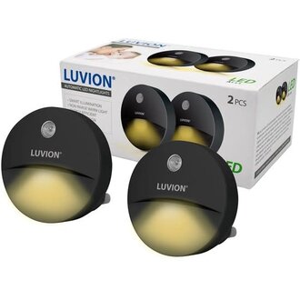 Luvion Stopcontact Nachtlampje Zwart 2Pcs
