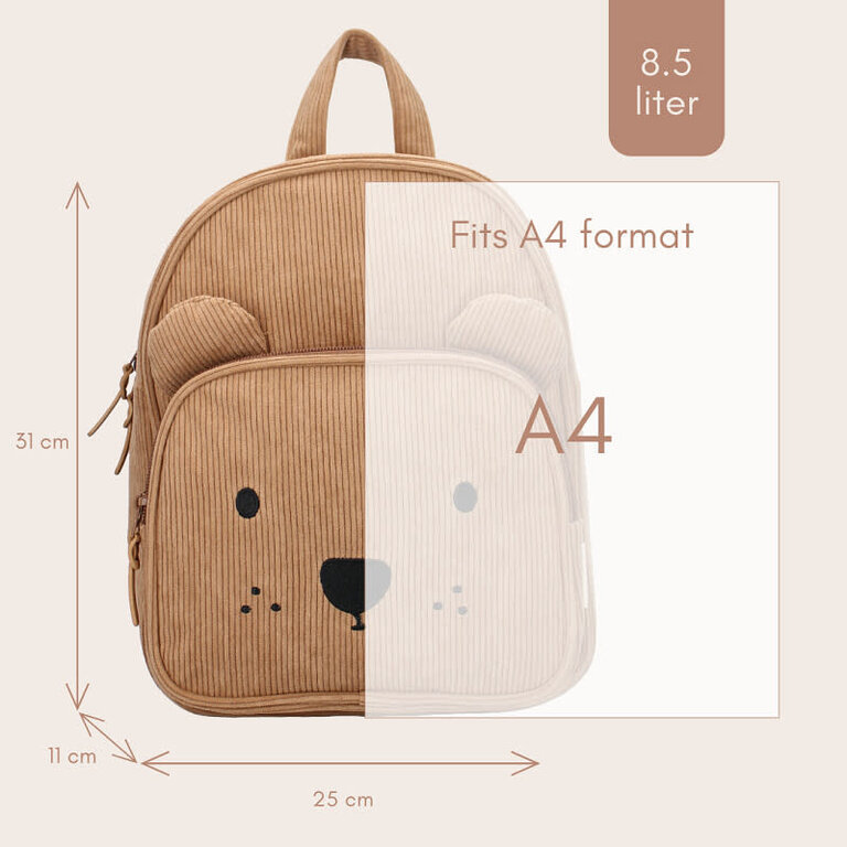 Kidzroom Rugzak Beary Excited Brown
