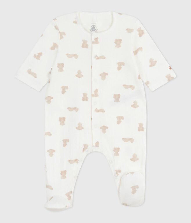 Petit Bateau Babypyjama in tubic met berenprint