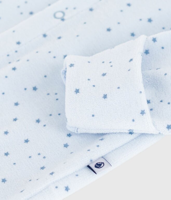 Petit Bateau Fluwelen babypyjama met kraag en sterrenprint