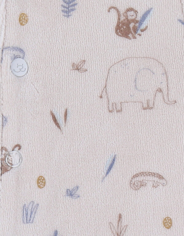 Noukie's Fluwelen babypyjama met junglepatroon