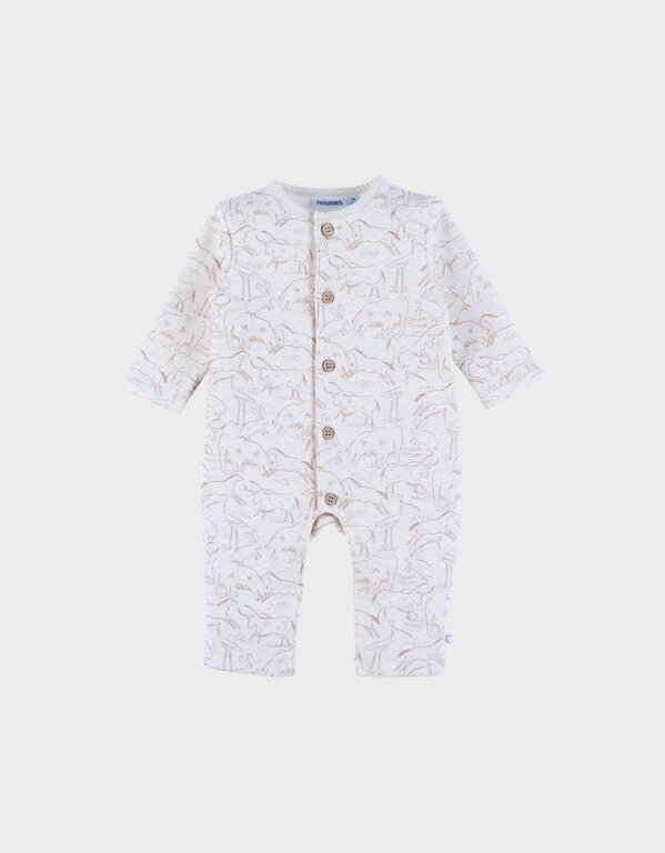 Noukie's Sweatoloudoux jumpsuit met mammoetprint