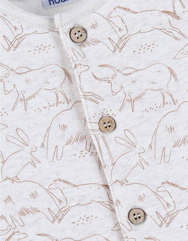 Noukie's Sweatoloudoux jumpsuit met mammoetprint