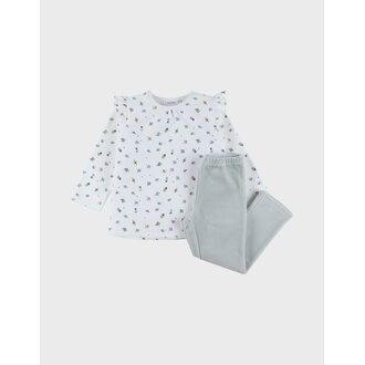 Noukie's 2-delige fluwelen pyjama met bloemenmotief