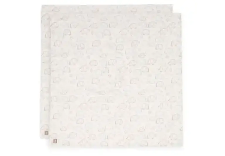 Jollein Hydrofiele Doek Large 115x115cm - Elephant Tales - 2 Stuks
