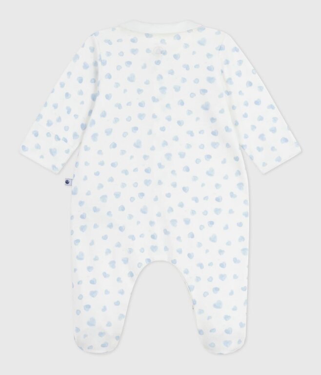 Petit Bateau Katoenen babypyjama met kraag en hartjesprint