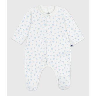 Petit Bateau Katoenen babypyjama met kraag en hartjesprint