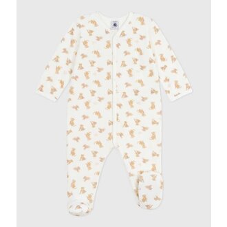 Petit Bateau Fluwelen babypyjama met luipaardprint