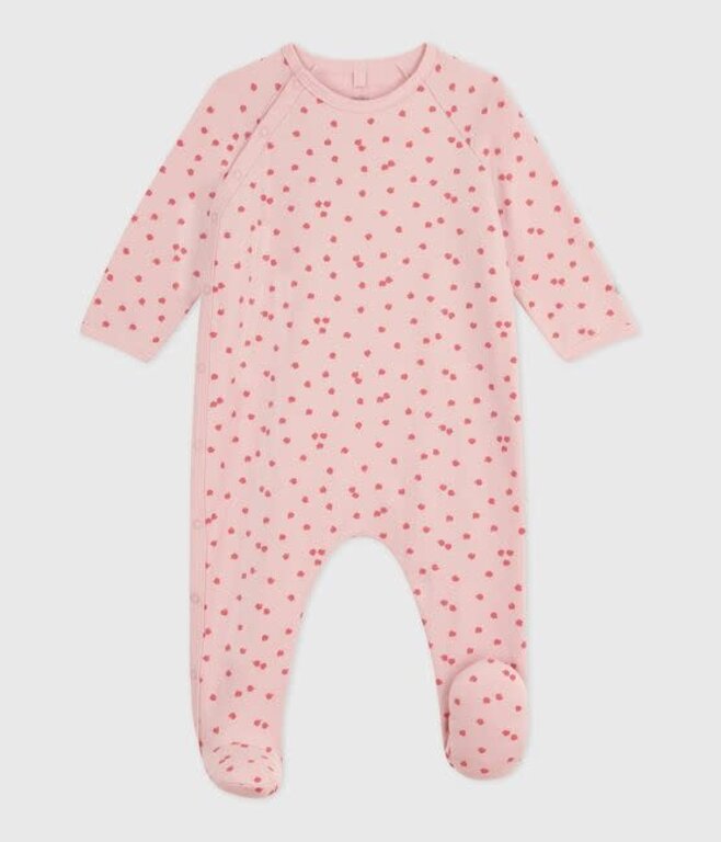 Petit Bateau Babypyjama van geruwde fleece met print