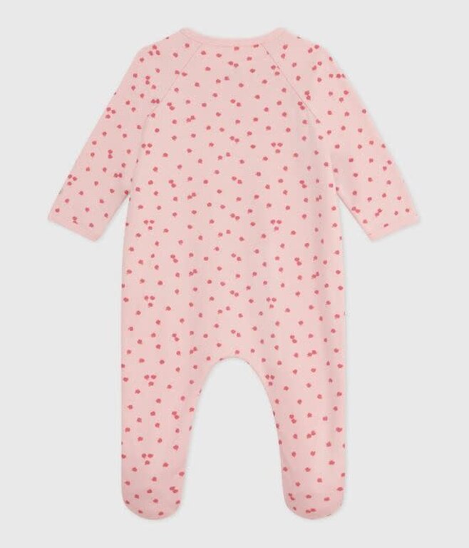 Petit Bateau Babypyjama van geruwde fleece met print