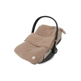 Jollein Voetenzak groep 0+ 3/5 punts gordel - Cloudy Rib Milky Coffee