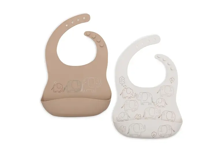 Jollein Slab Siliconen - Elephant Tales - 2 Stuks
