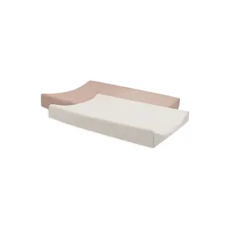 Jollein Aankleedkussenhoes Badstof Duo - 2 Stuks Wild Rose/Ivory