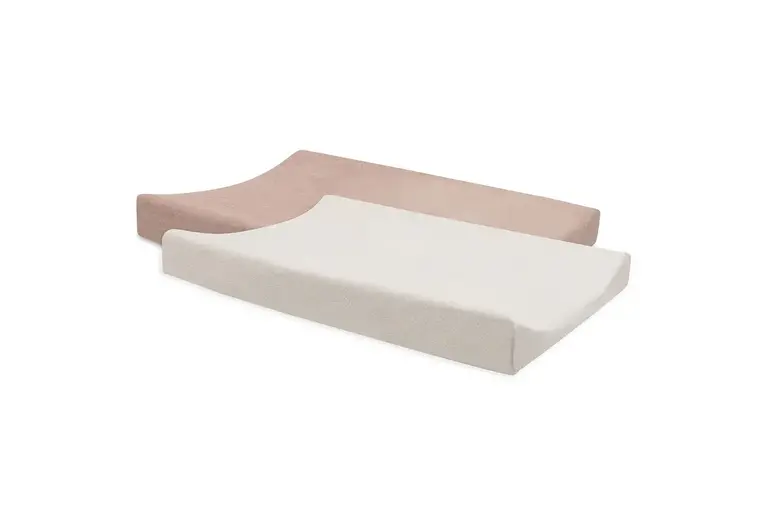 Jollein Aankleedkussenhoes Badstof Duo - 2 Stuks Wild Rose/Ivory