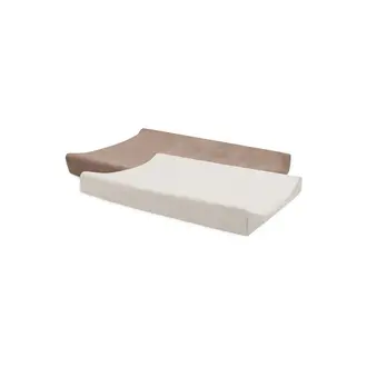 Jollein Aankleedkussenhoes Badstof Duo - 2 Stuks Milky Coffee/Ivory