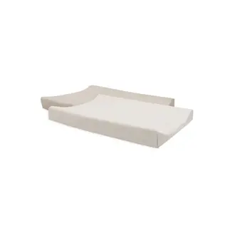 Jollein Aankleedkussenhoes Badstof Duo - 2 Stuks Oatmael-Sand