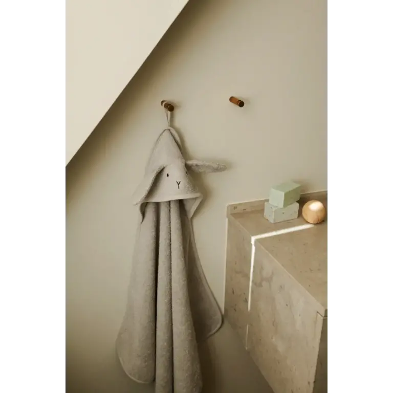 Liewood Albert Rabit Hooded Towel - Rabbit Dumbo Grey