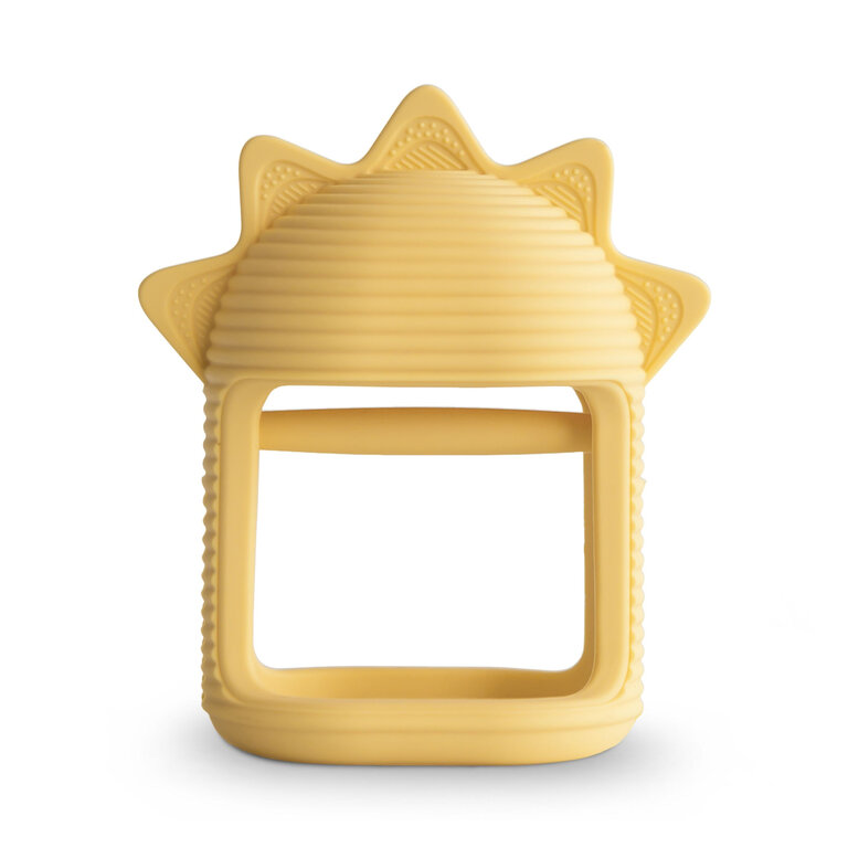 Mushie Teether No-Drop- Sun/yellow
