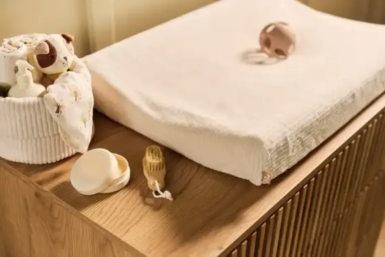 Jollein Aankleedkussenhoes 50x70cm Cloudy Rib - Oatmeal