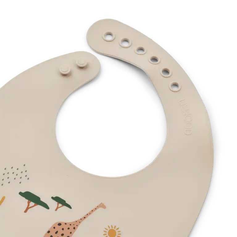 Liewood Tilda Silicone Bib 2-Pack - Safari Sandy Mix