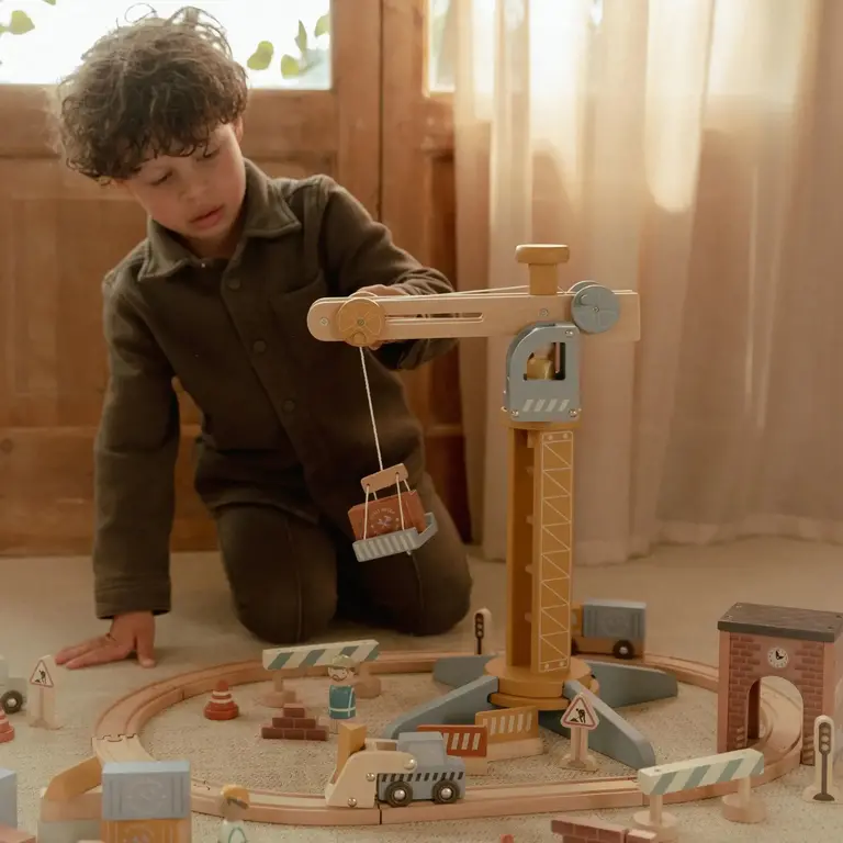 Little Dutch Houten hijskraan – Treinbaan