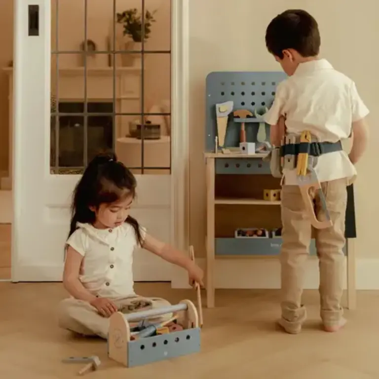 Little Dutch Houten gereedschapskist - Blauw