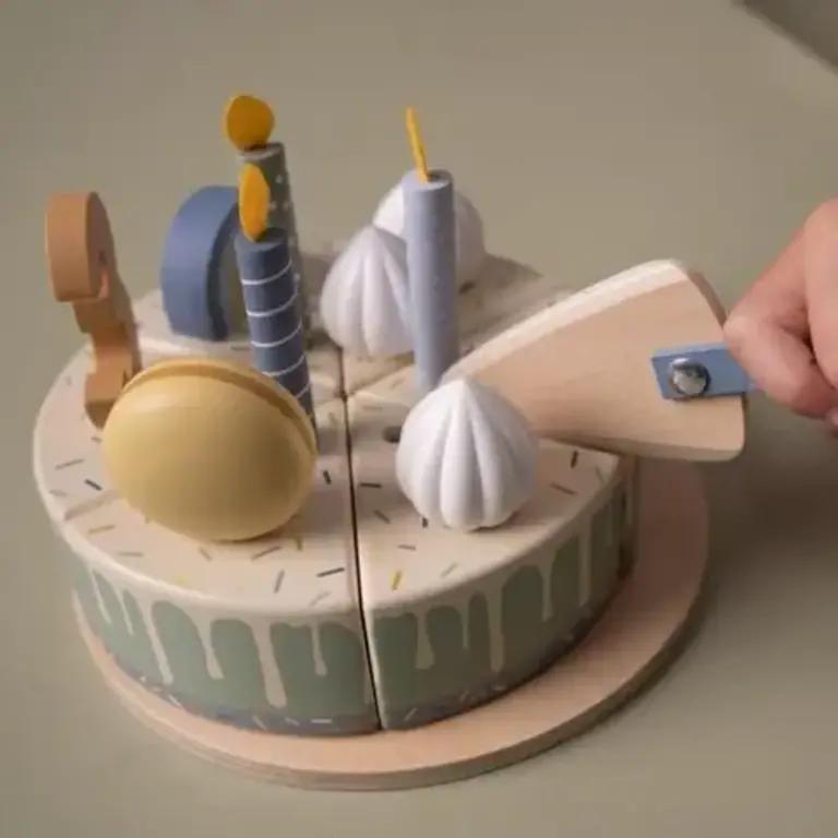 Little Dutch Houten Verjaardagstaartje - Blauw