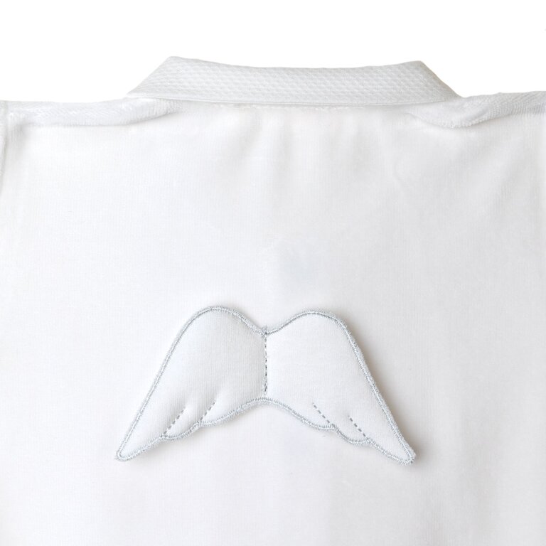 BabyGi White Velours Babygrow - Angel