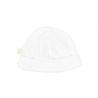 BabyGi Baby Hat Velours - White - 0/1 Maand