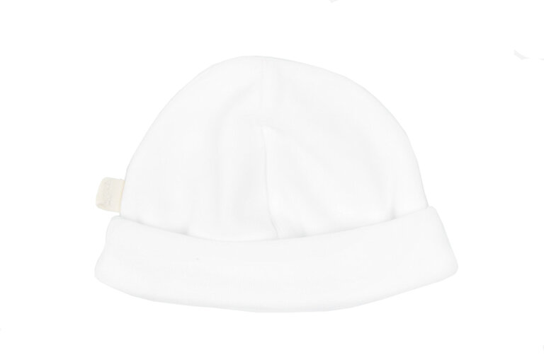 BabyGi Baby Hat Velours - White - 0/1 Maand