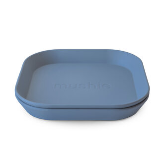Mushie Plates Square - Twilight Blue (2PCS)