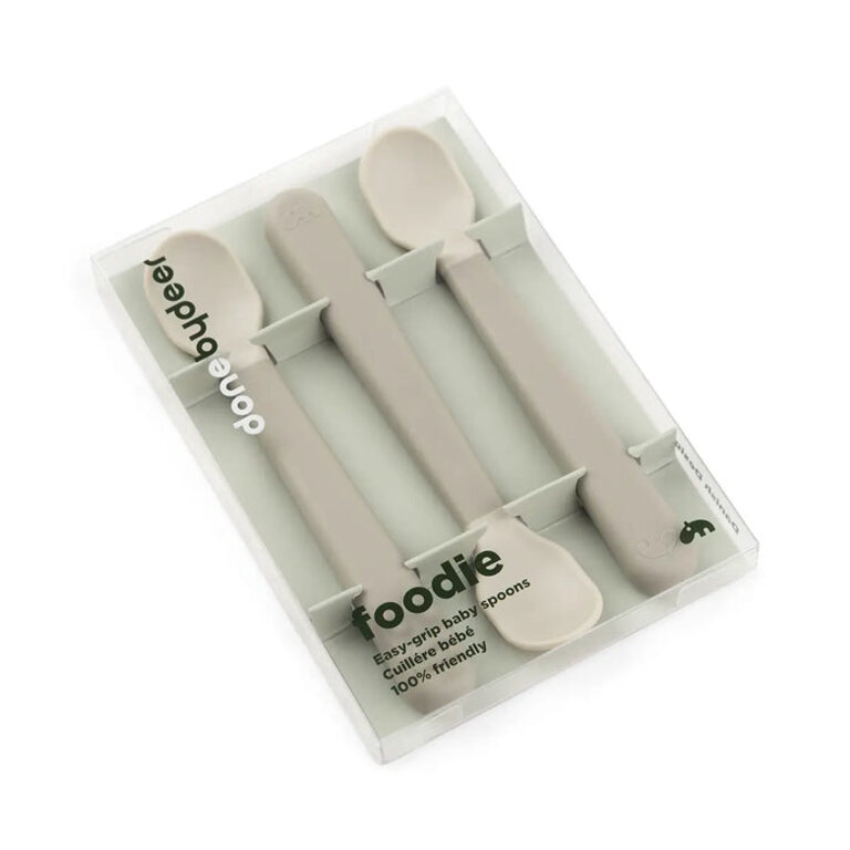 Done by Deer Foodie Easy-grip Baby Spoon 3-Pack - Sand