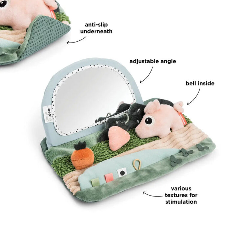 Done by Deer Tummy Time Sensory Mirror - Tiny Farm - Colour Mix