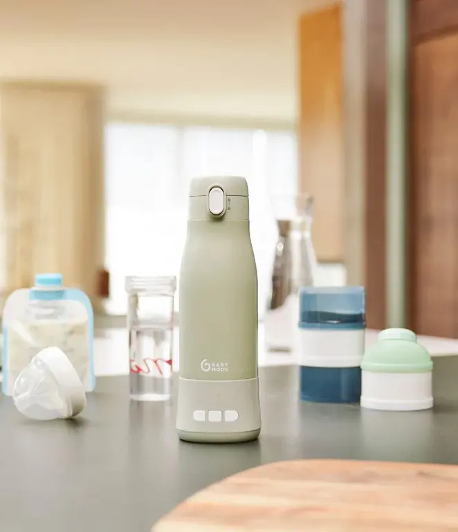 Babymoov Draagbare flessenwarmer Moov & Feed - Sage Green