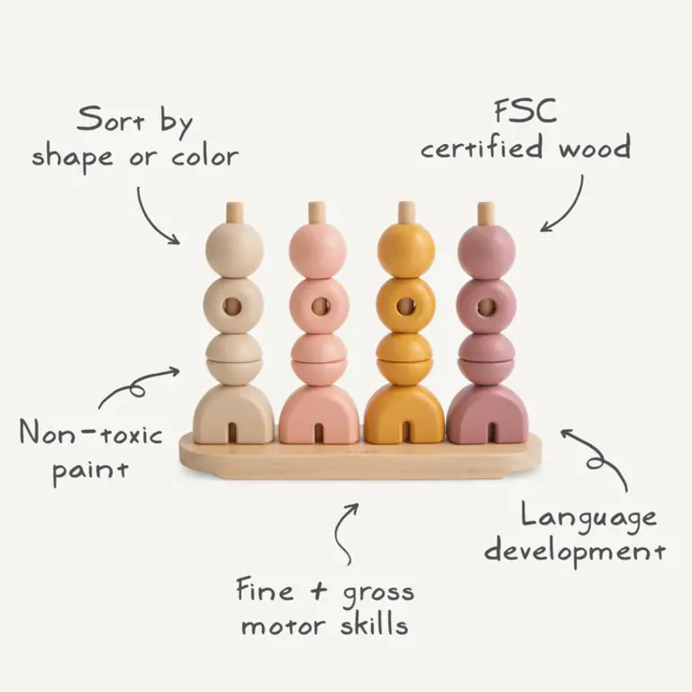 Mushie Multi Shape Stacker - Original