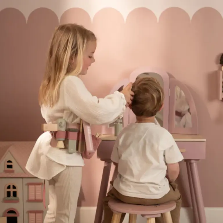 Little Dutch Houten kappersset – Roze