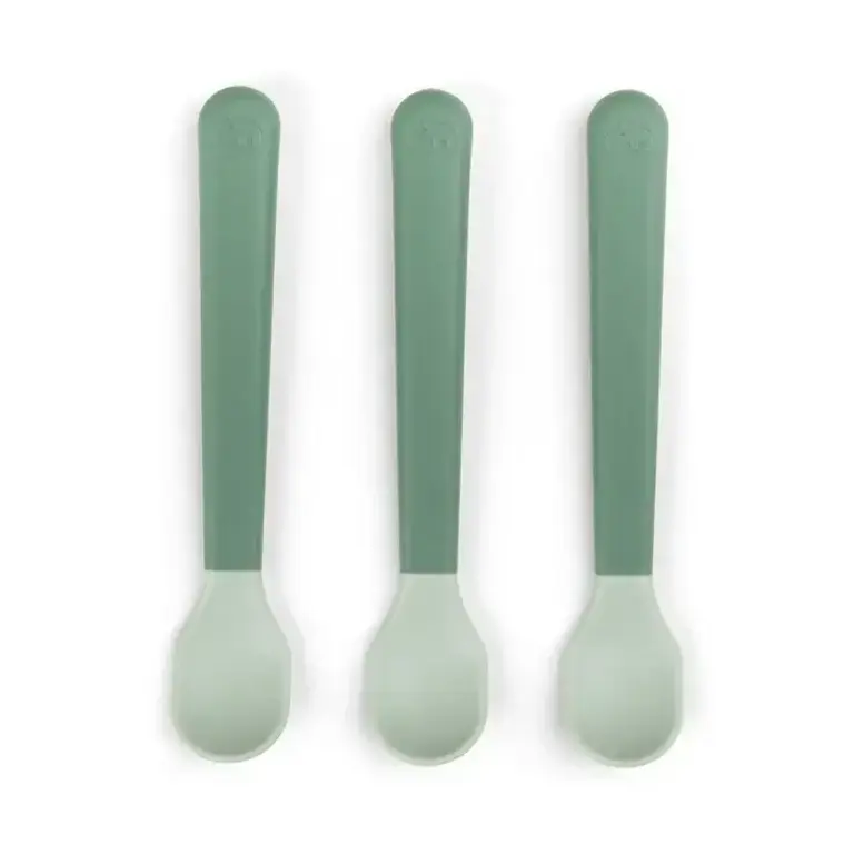Done by Deer Foodie Easy-grip Baby Spoon 3-Pack - Green
