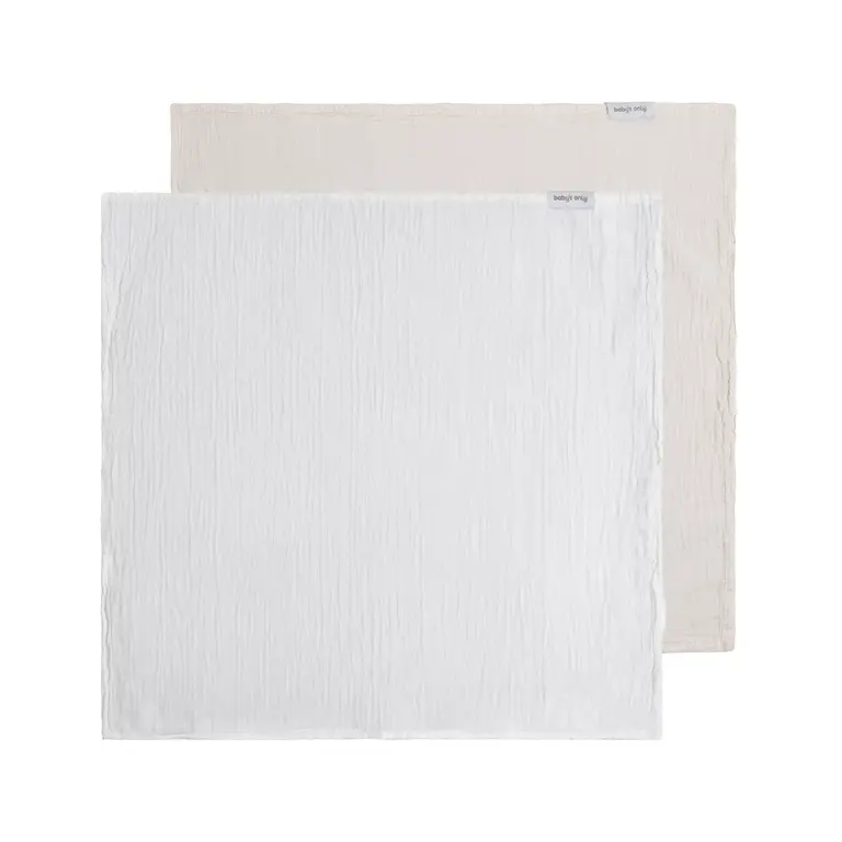 Baby's Only Hydrofiele doek Tender linen/wit - 65x65 - 2-pack