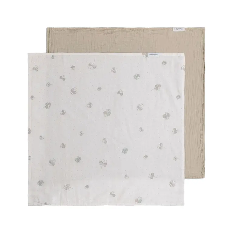 Baby's Only Hydrofiele doek Tender beige/clover - 65x65 - 2-pack
