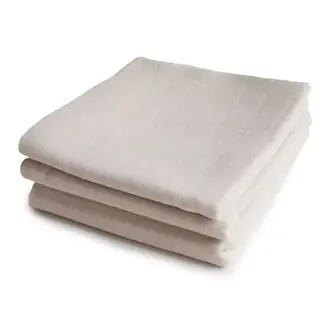 Mushie Organic Cotton Muslin Cloths 3-Pack -  Fog