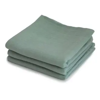 Mushie Organic Cotton Muslin Cloths 3-Pack -  Roman Green