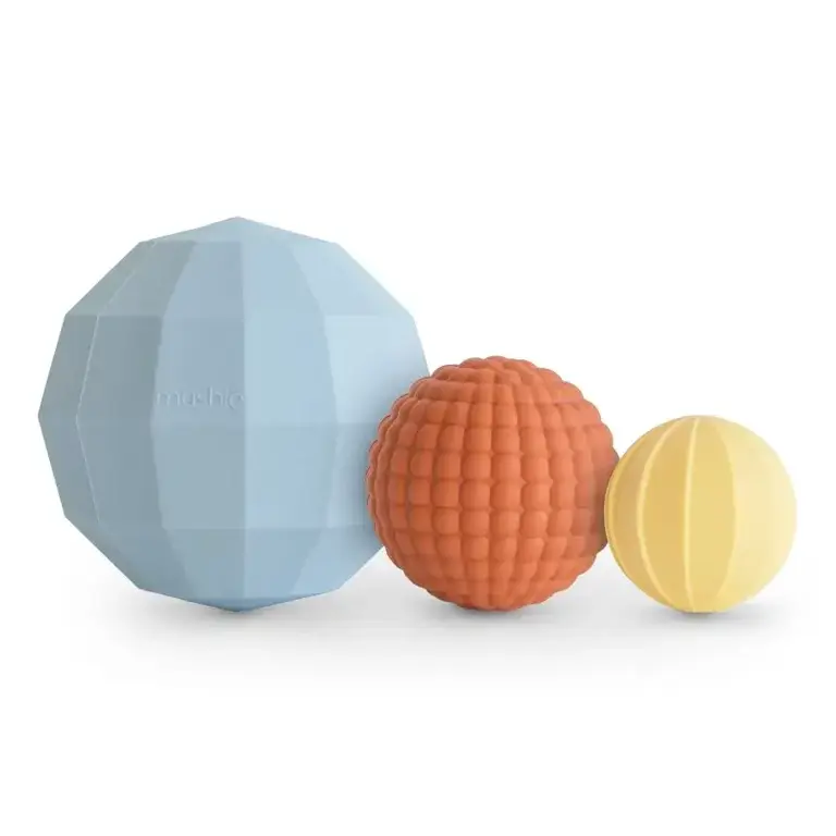 Mushie Nesting Spheres Sensory Toy Blue