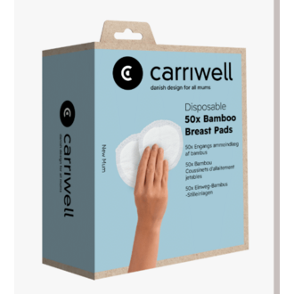 Carriwell Disposable 50 x Bamboo Breast Pads White