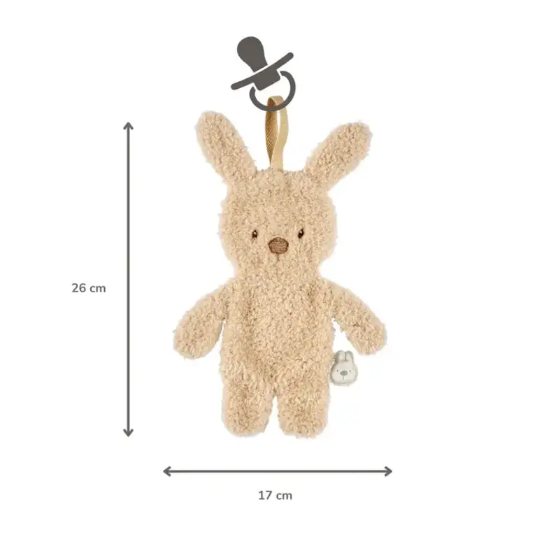 Nattou Teddy Baby Fopspeendoekje - Konijn - 26 cm - Beige