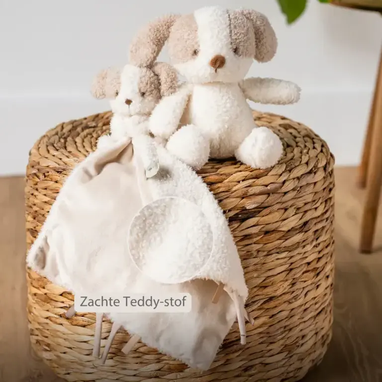 Nattou Teddy Baby Fopspeendoekje - Konijn - 26 cm - Ecru